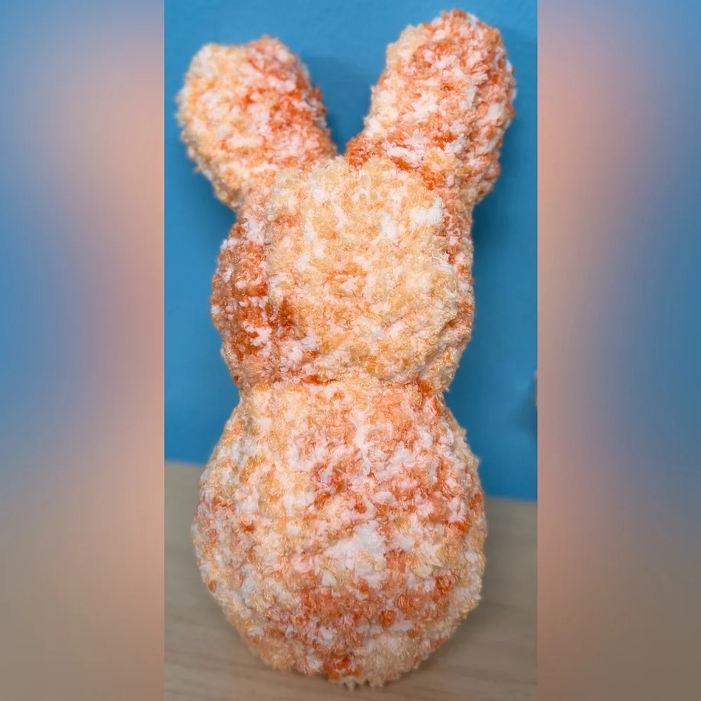 Handmade Hand Crafted Knit Orange Bunny Easter Gift - Picture 2 of 4